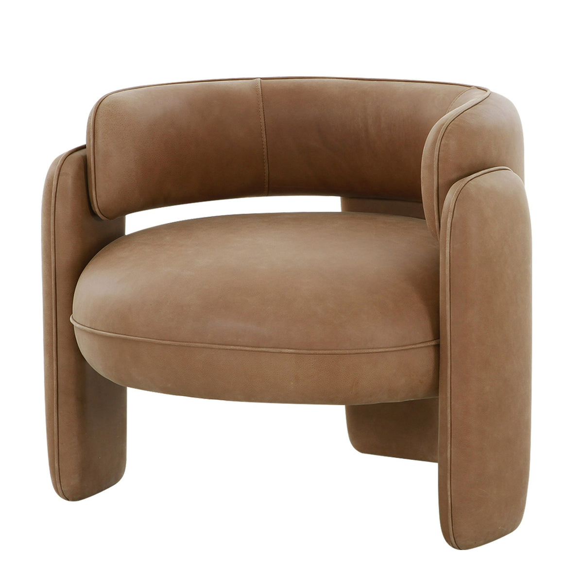 Modrest Tioga - Modern Brown Leather Accent Chair