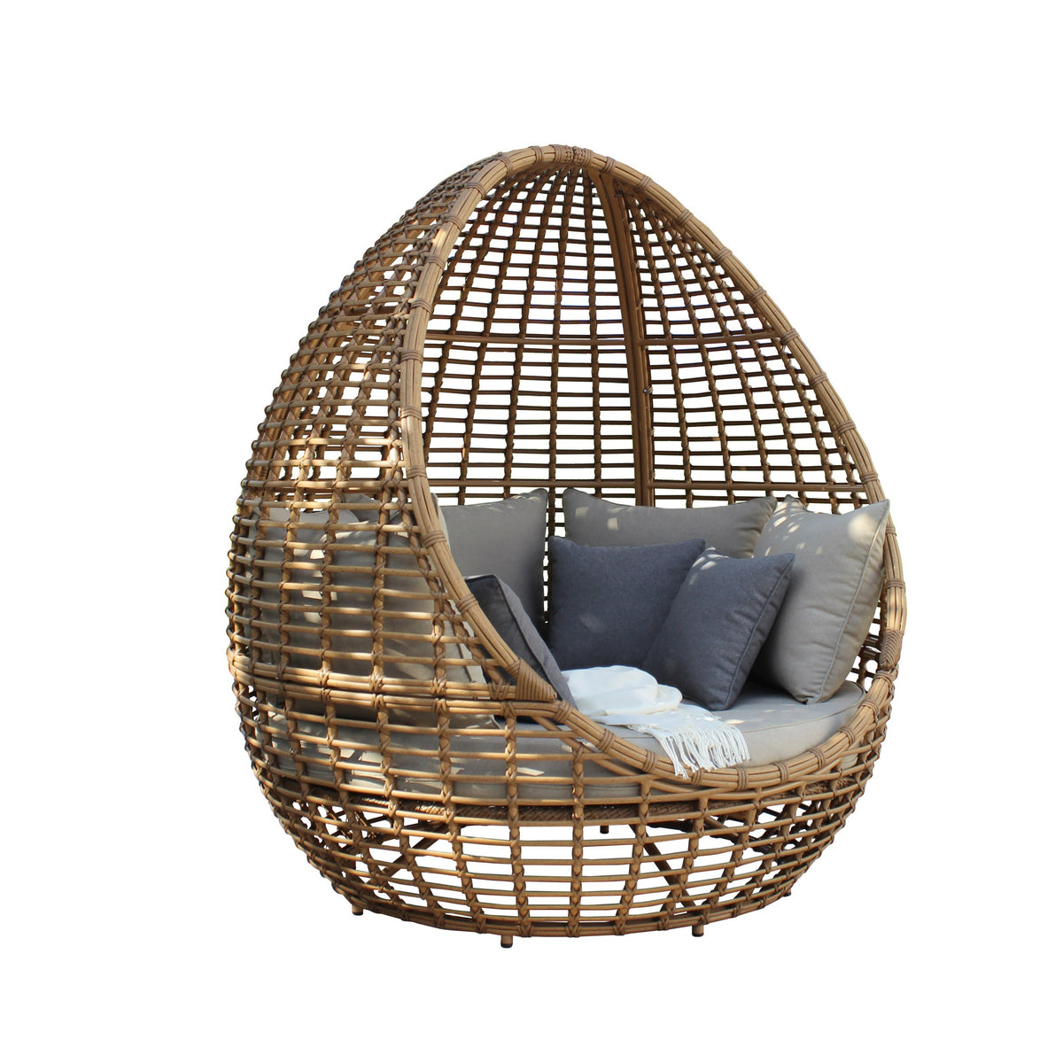Cocoon Outdoor Beige Wicker Lounge Bed