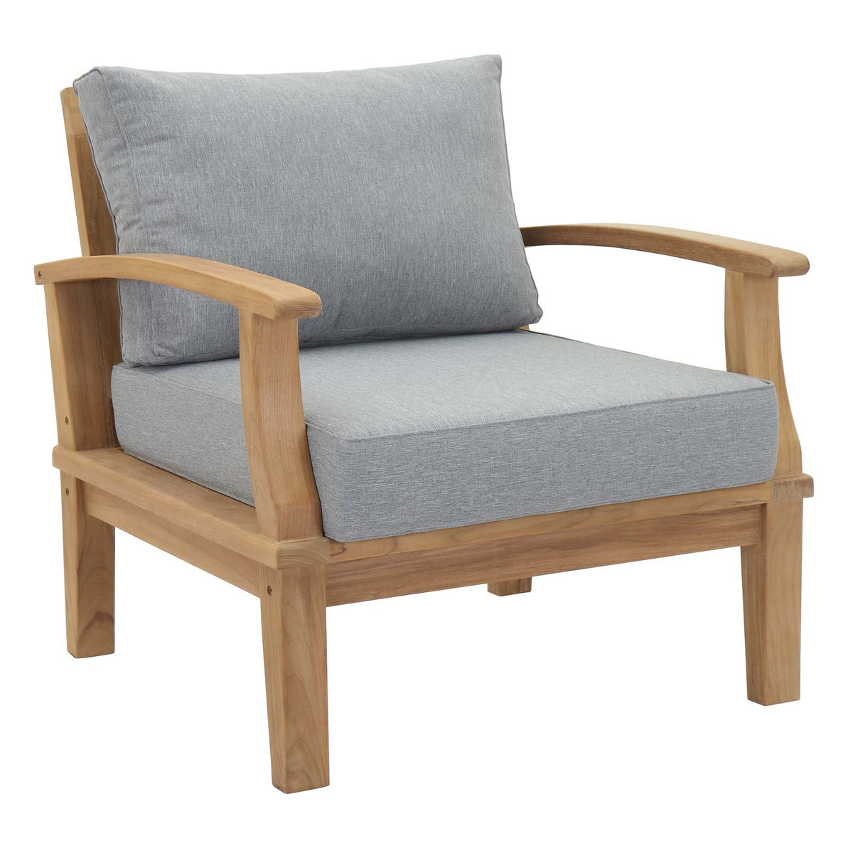 Marina Outdoor Patio Teak Armchair by Modway in Natural Gray