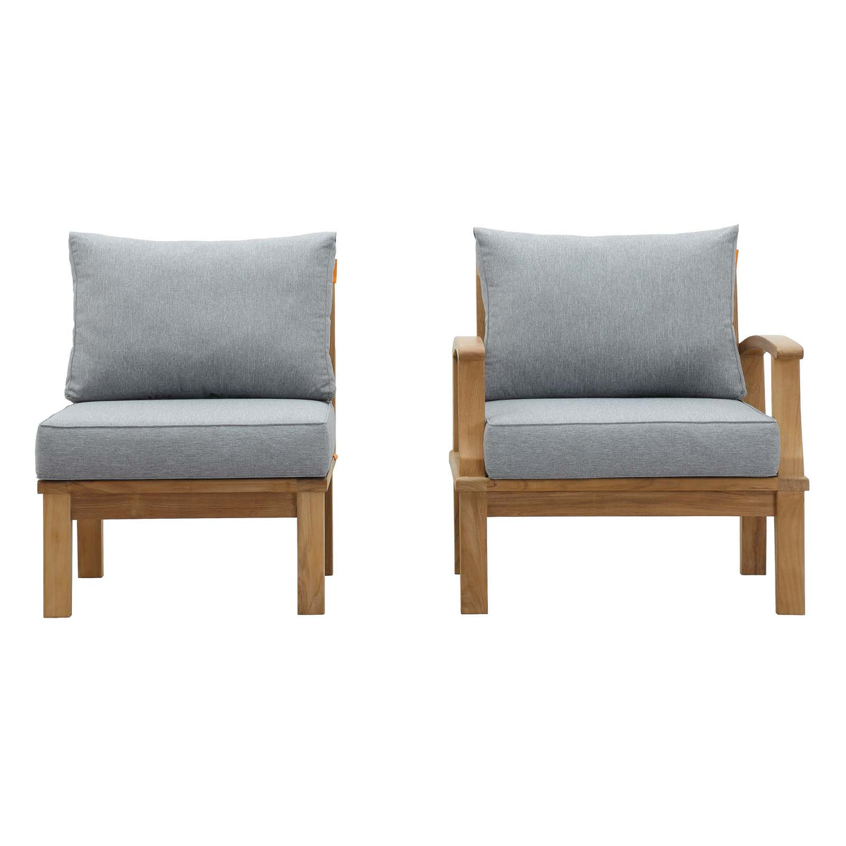 Marina 2 Piece Outdoor Patio Teak Set by Modway in Natural Gray