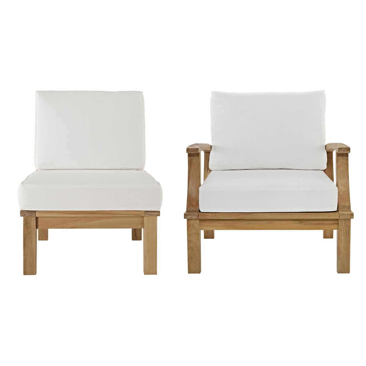 Marina 2 Piece Outdoor Patio Teak Set by Modway in Natural White