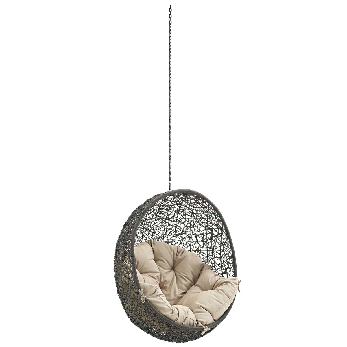 Hide Outdoor Patio Swing Chair Without Stand by Modway in Gray Beige