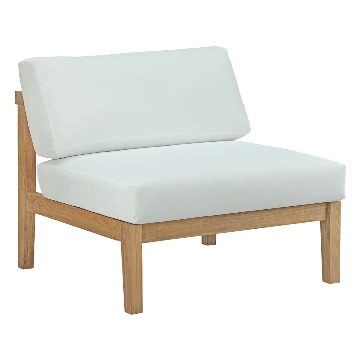 Bayport Outdoor Patio Teak Armless by Modway in Natural White