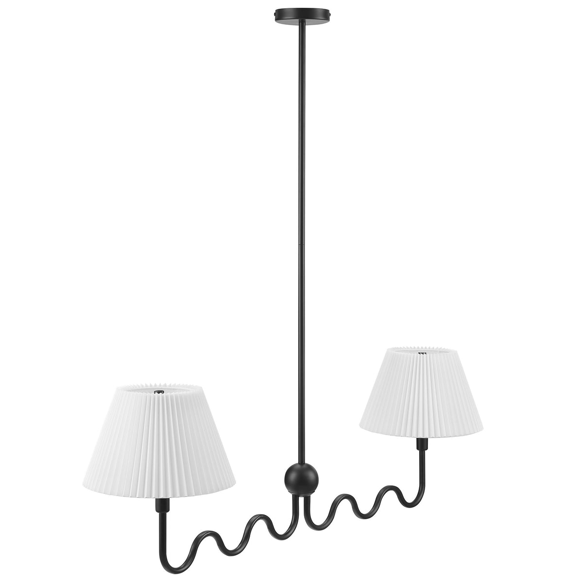 Wave Squiggle 2-Arm Pendant Light in Black
