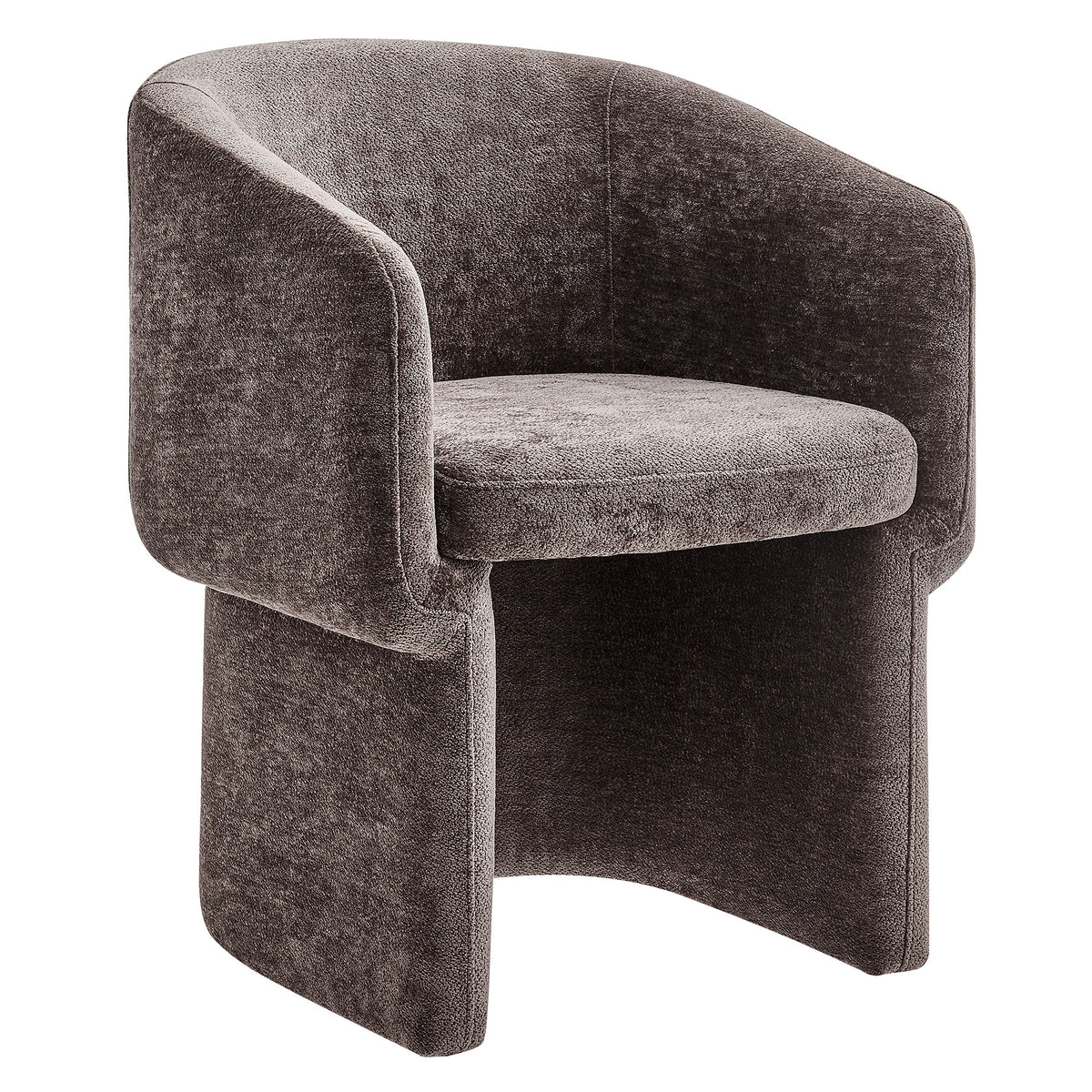 Verity Chenille Dining Armchair in Chocolate Brown