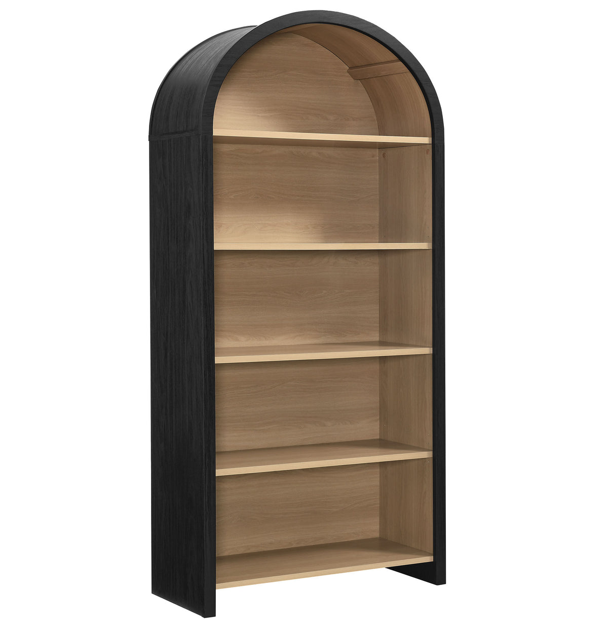 Evie Arched Wide Bookcase Display Cabinet in Black