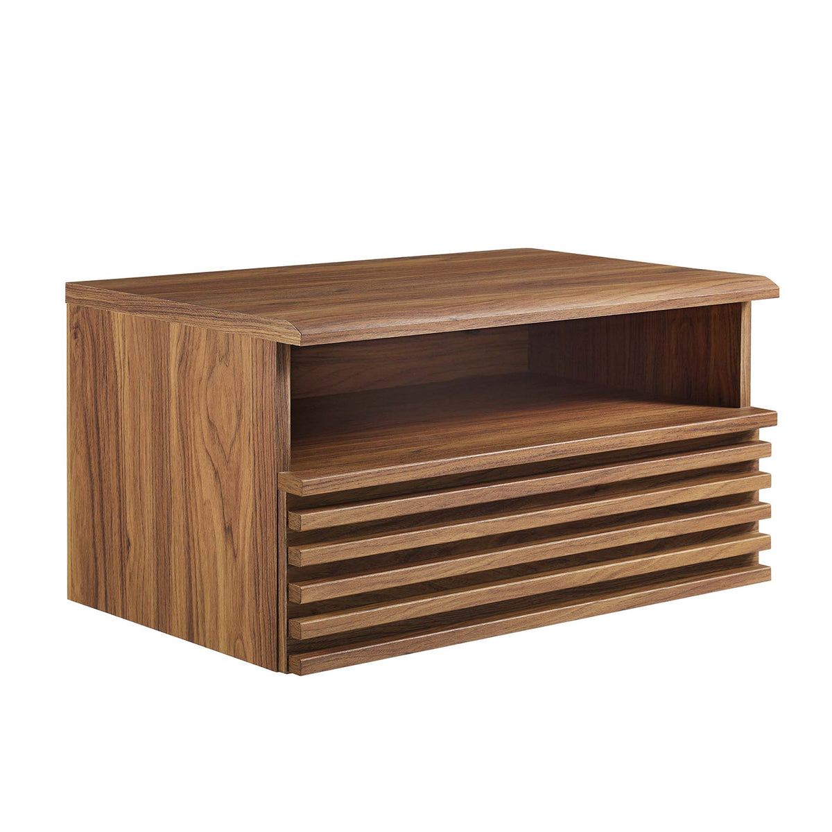 Render Wall-Mount Nightstand in Walnut