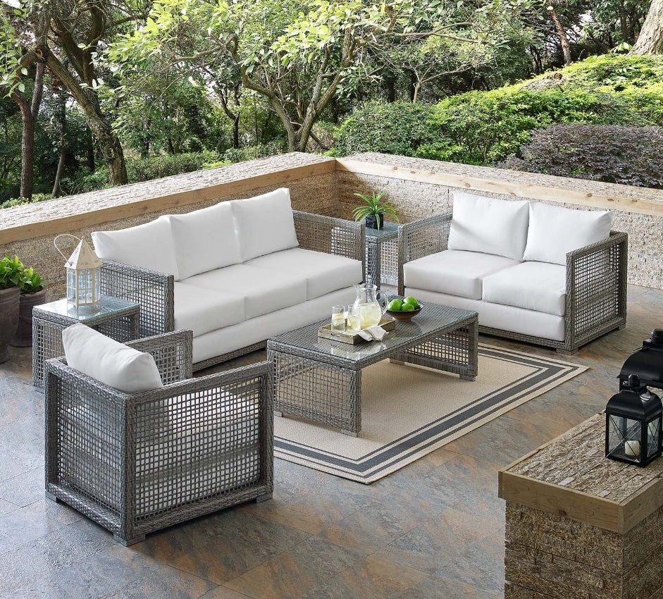 Cozymel Rattan Collection - Gray cushions