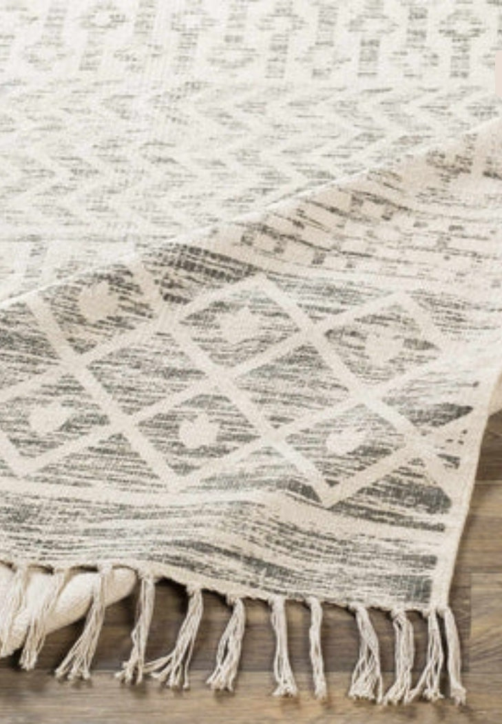 Bolero Beige Hand Woven Cotton Rug