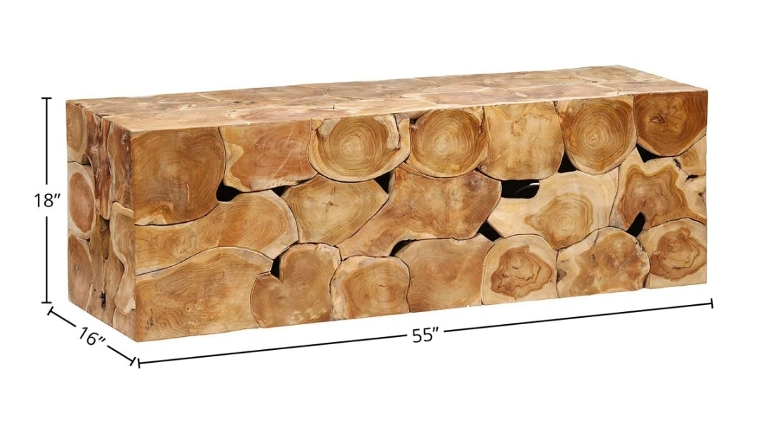 Hans Teak reclaimed slab bench