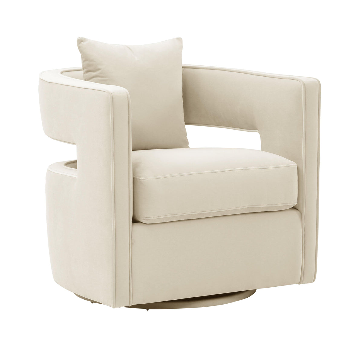 Kennedy Cream Velvet Swivel Chair