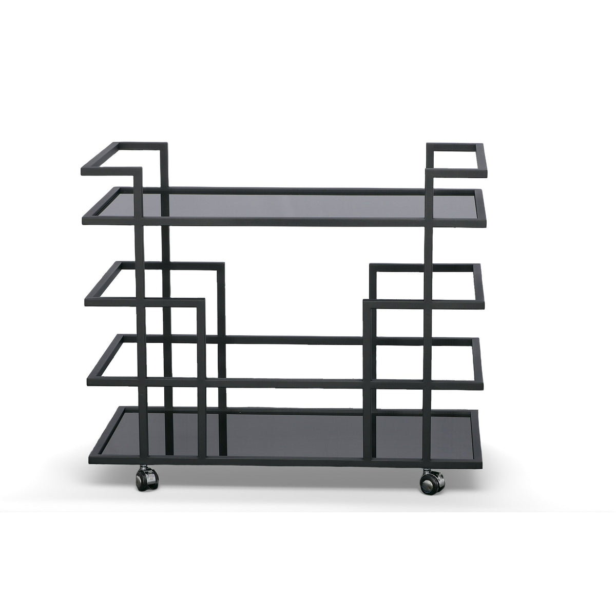 Modrest Deakin - Black Stainless Steel and Black Glass Wine Rack