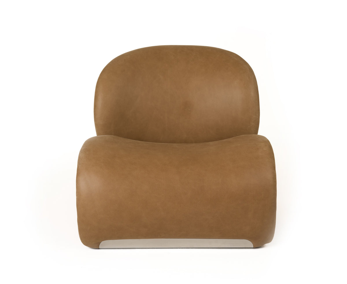 Modrest Donovan - Modern Brown Leather Accent Chair