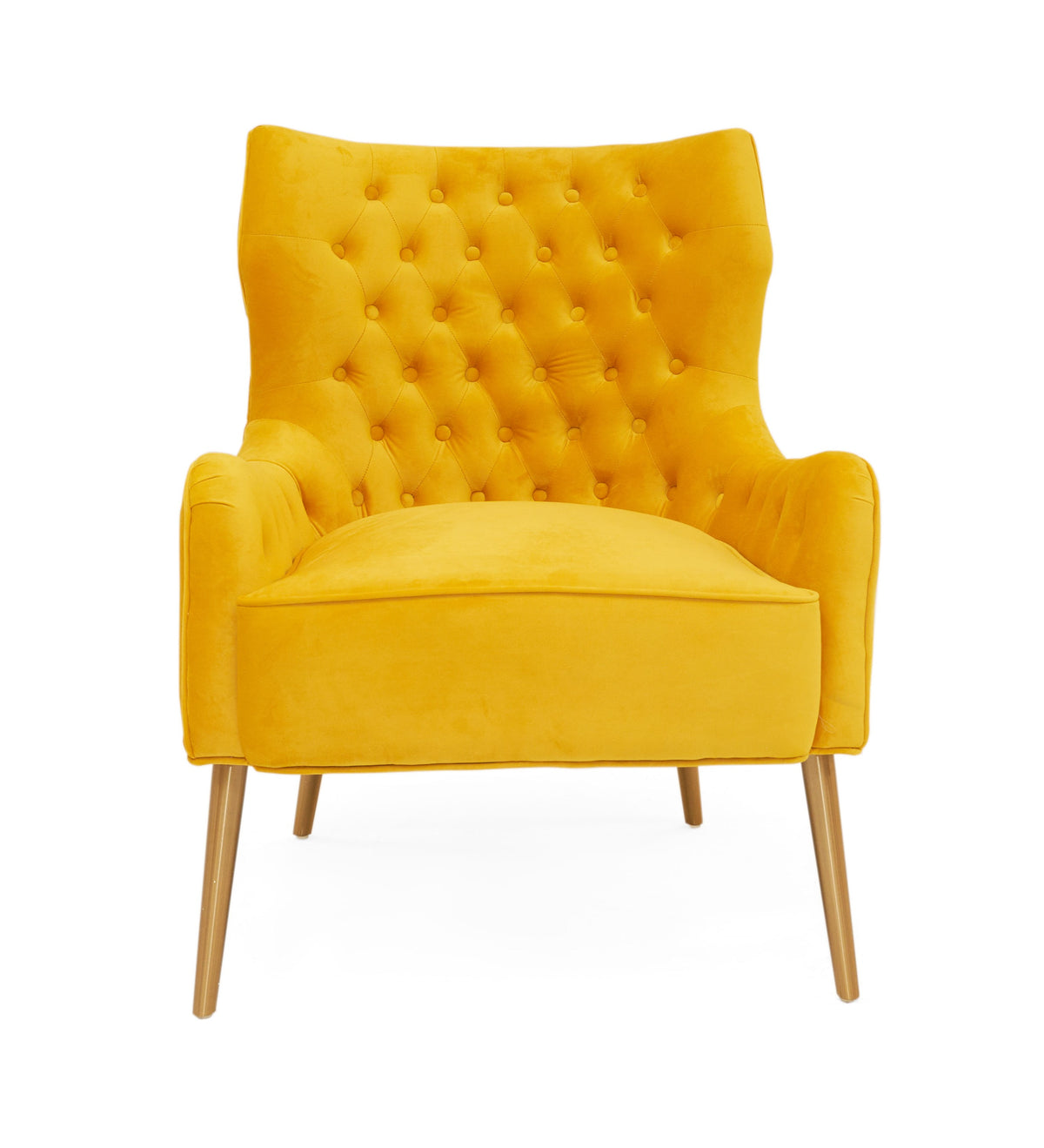 Modrest Everly - Contemporary Velvet Yellow Accent Chair
