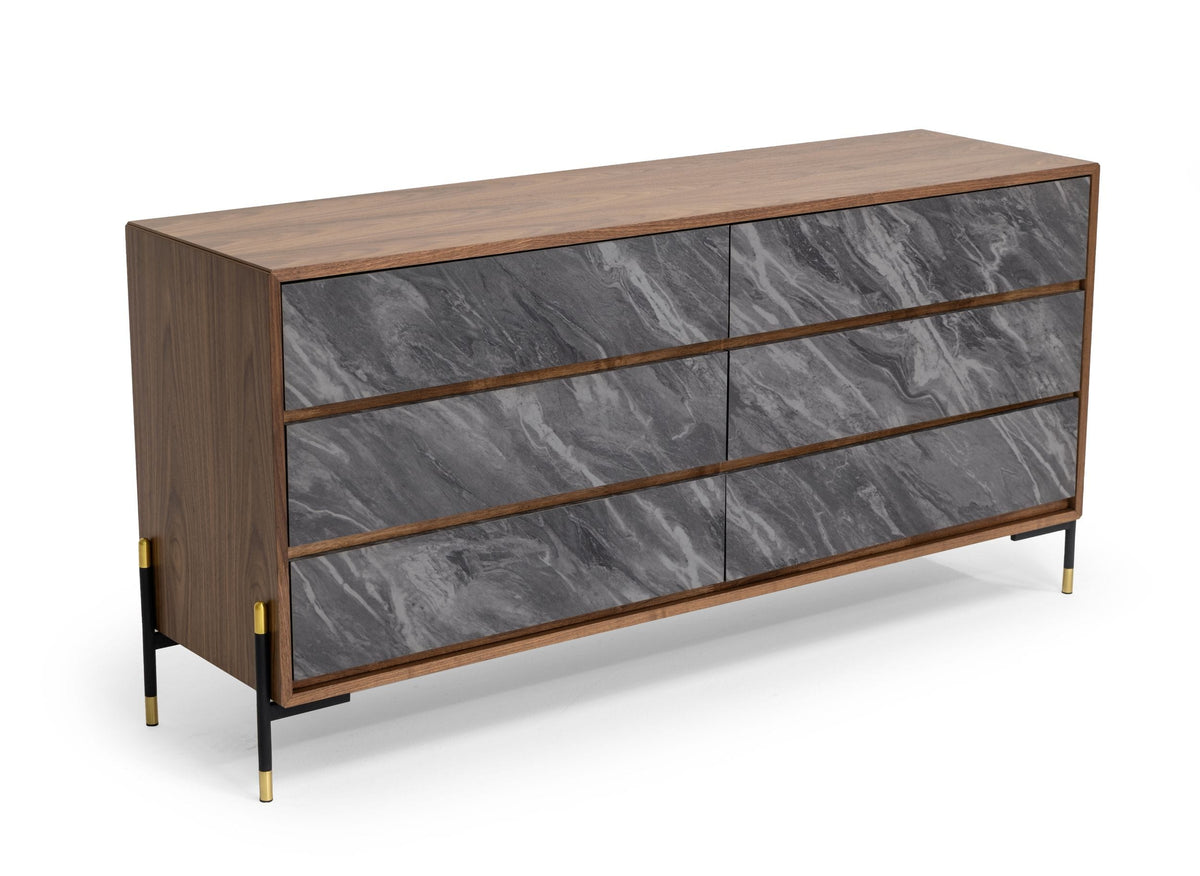 Nova Domus Metcalf - Mid-Century Walnut & Grey Dresser