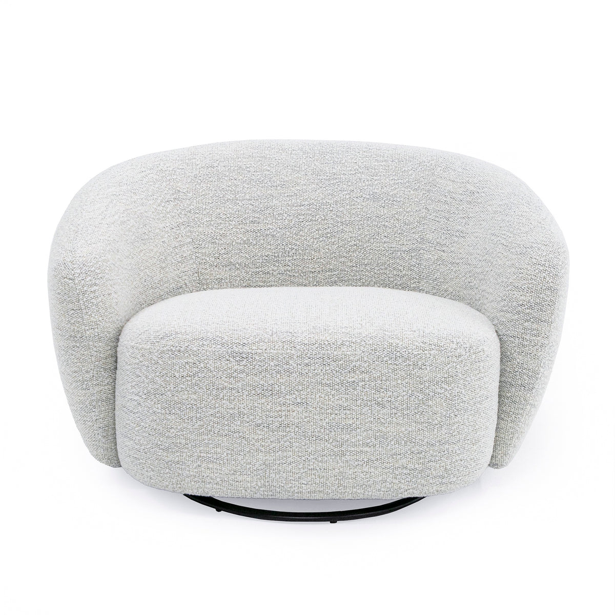 Modrest Omaha - Modern Swivel Off White Fabric Chair