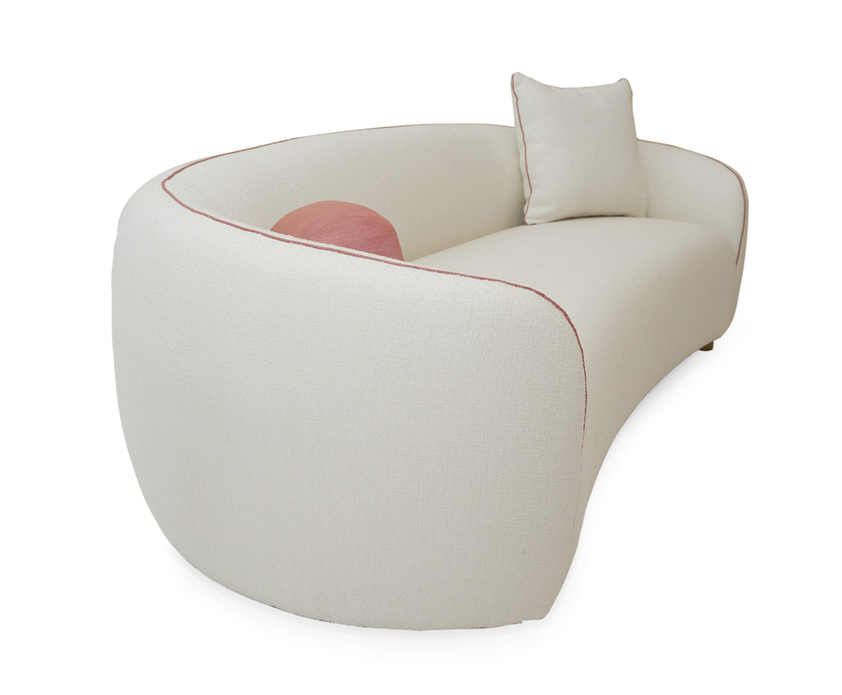 Modrest - Winfree Modern Off White Fabric 3-Seater Sofa