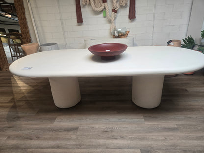 Brand New 102" White Dove Concrete Outdoor Dining Table