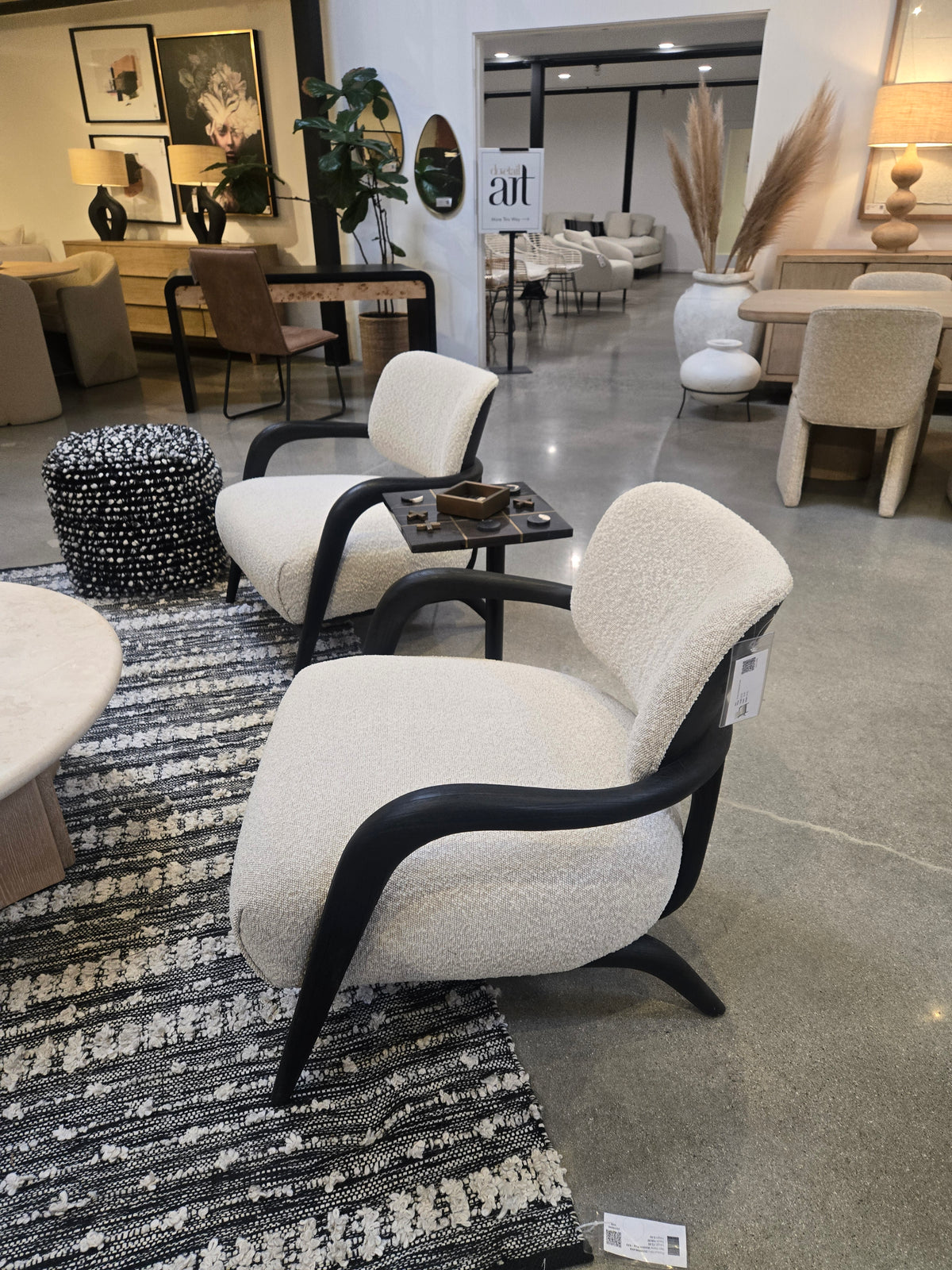 Vindi Black oak accent chair with performance upholstery