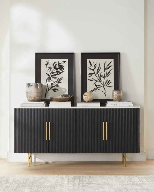 Panthere Flutted Marble Sideboard