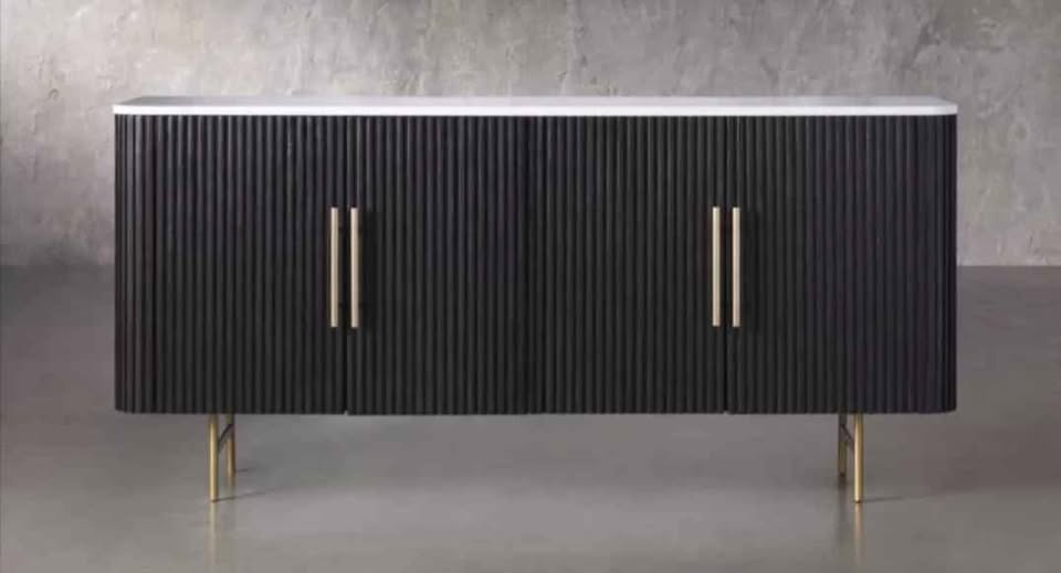 Panthere Flutted Marble Sideboard