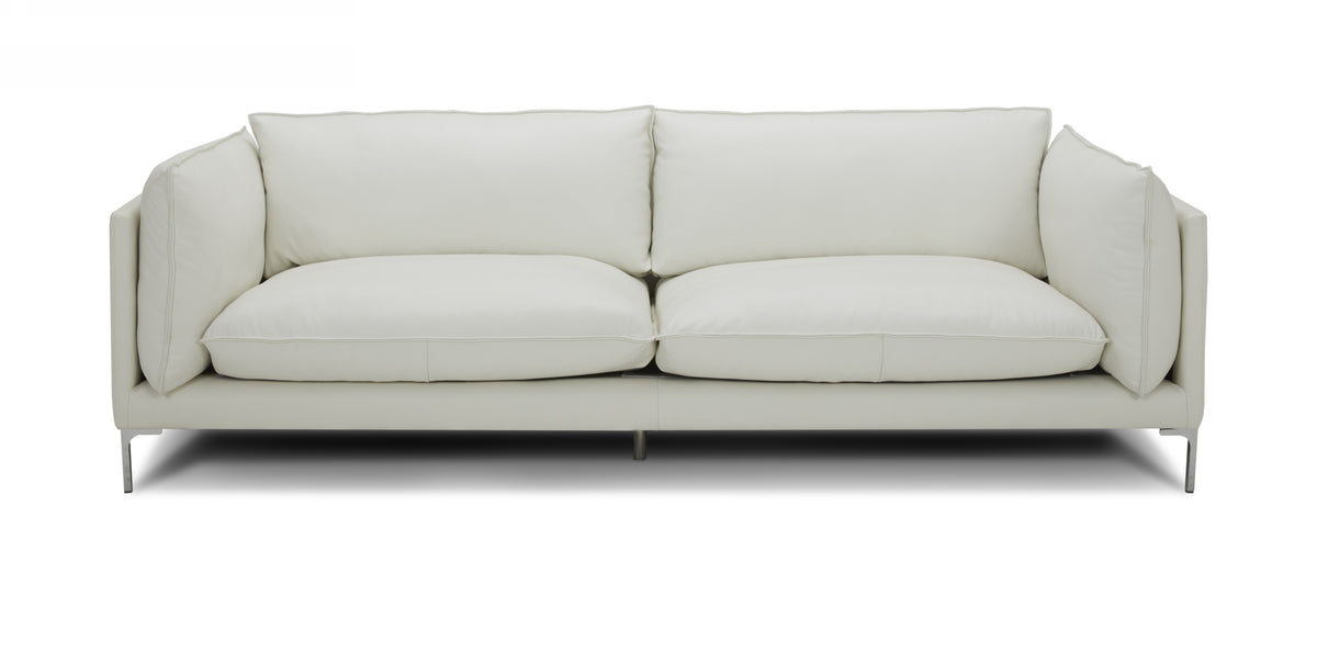 Divani Casa Harvest - Modern White Full Leather Sofa