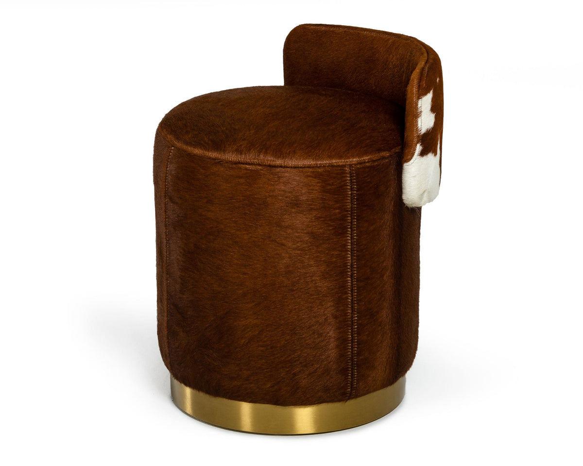 Modrest Belvista - Modern Brown Cowhide Ottoman