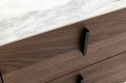 Post Modern Walnut Dresser with Ceramic Stone Top