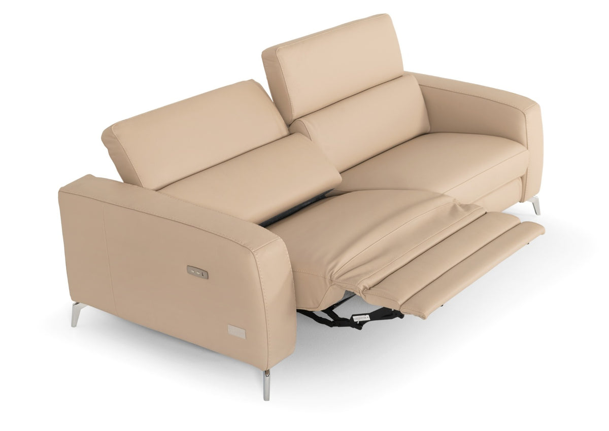 Lamod Italia Turin - Cappuccino Leather 2-Seater 91" Recliner Sofa
