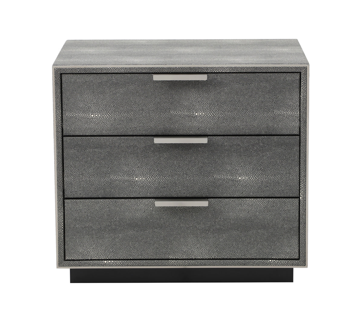 Modrest Dynasty - Modern Shagreen Three Drawer Nightstand