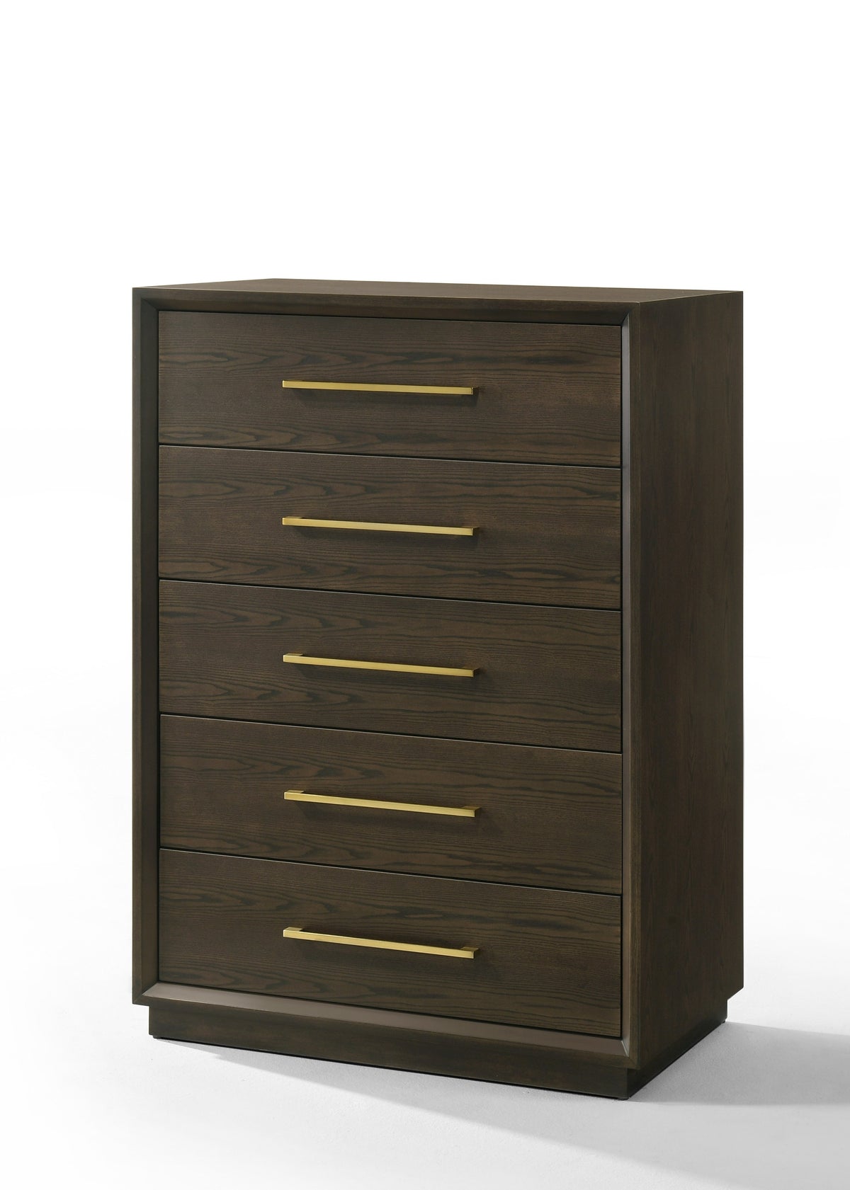 Modrest Manhattan - Contemporary Brown Oak and Gold Chest