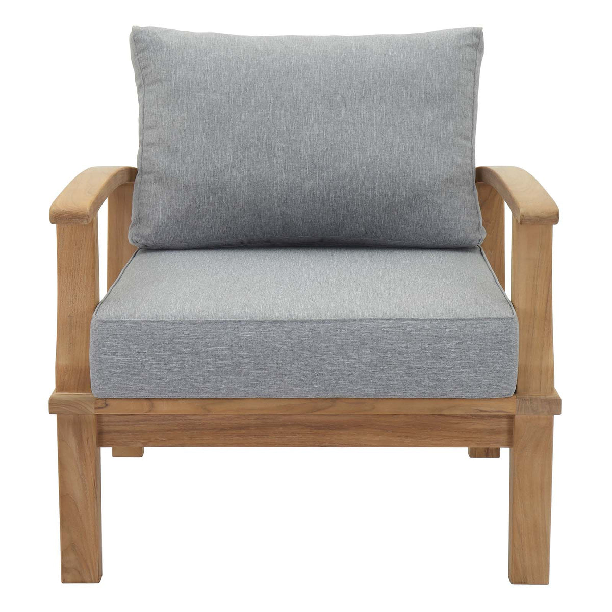 Marina Outdoor Patio Teak Armchair by Modway in Natural Gray