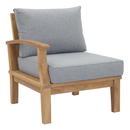 Marina 5 Piece Outdoor Patio Teak Set by Modway in Natural Gray