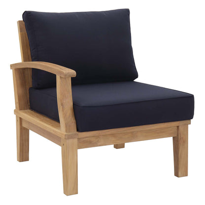 Marina 9 Piece Outdoor Patio Teak Set by Modway in Natural Navy