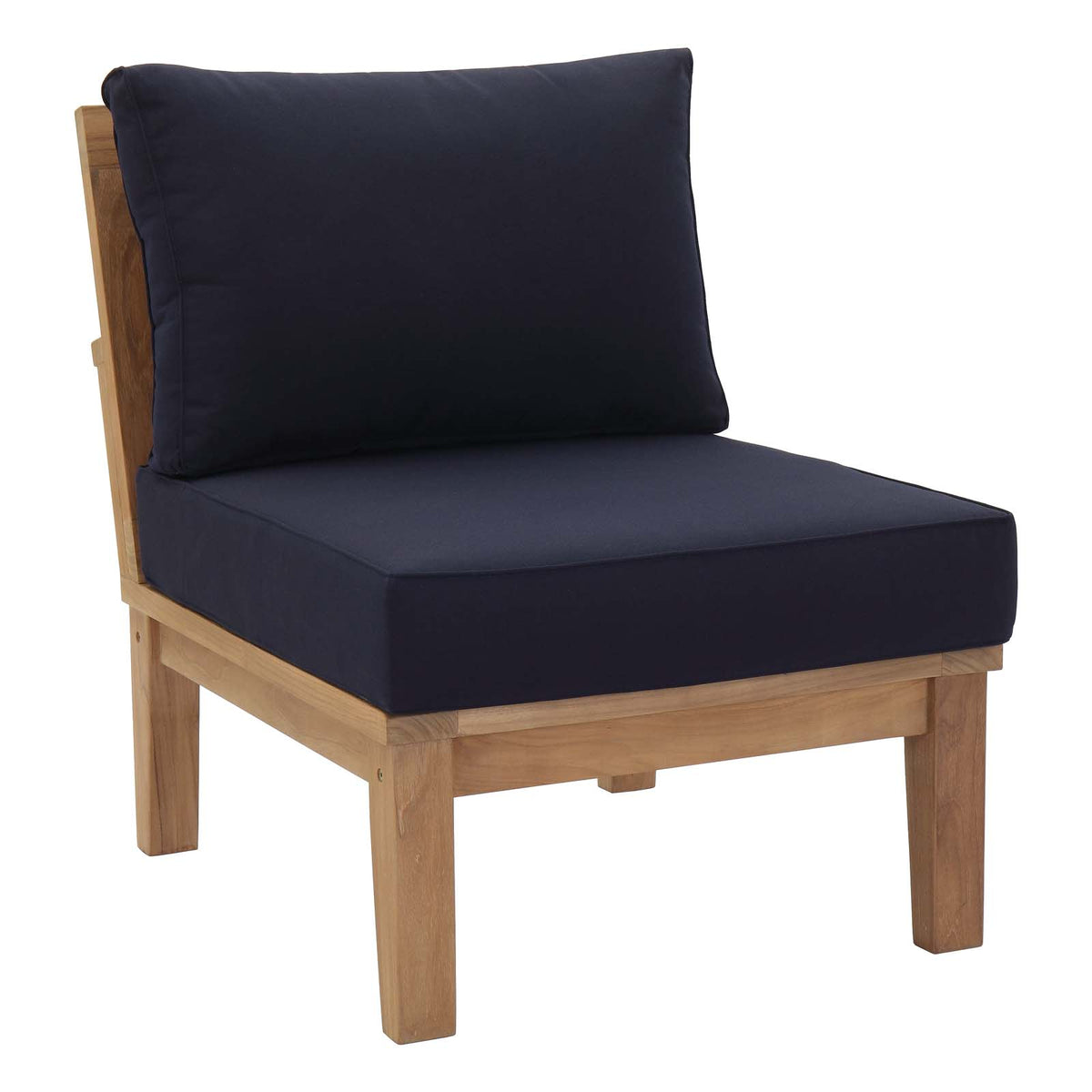 Marina 6 Piece Outdoor Patio Teak Set by Modway in Natural Navy