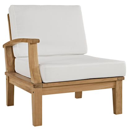 Marina 6 Piece Outdoor Patio Teak Set by Modway in Natural White