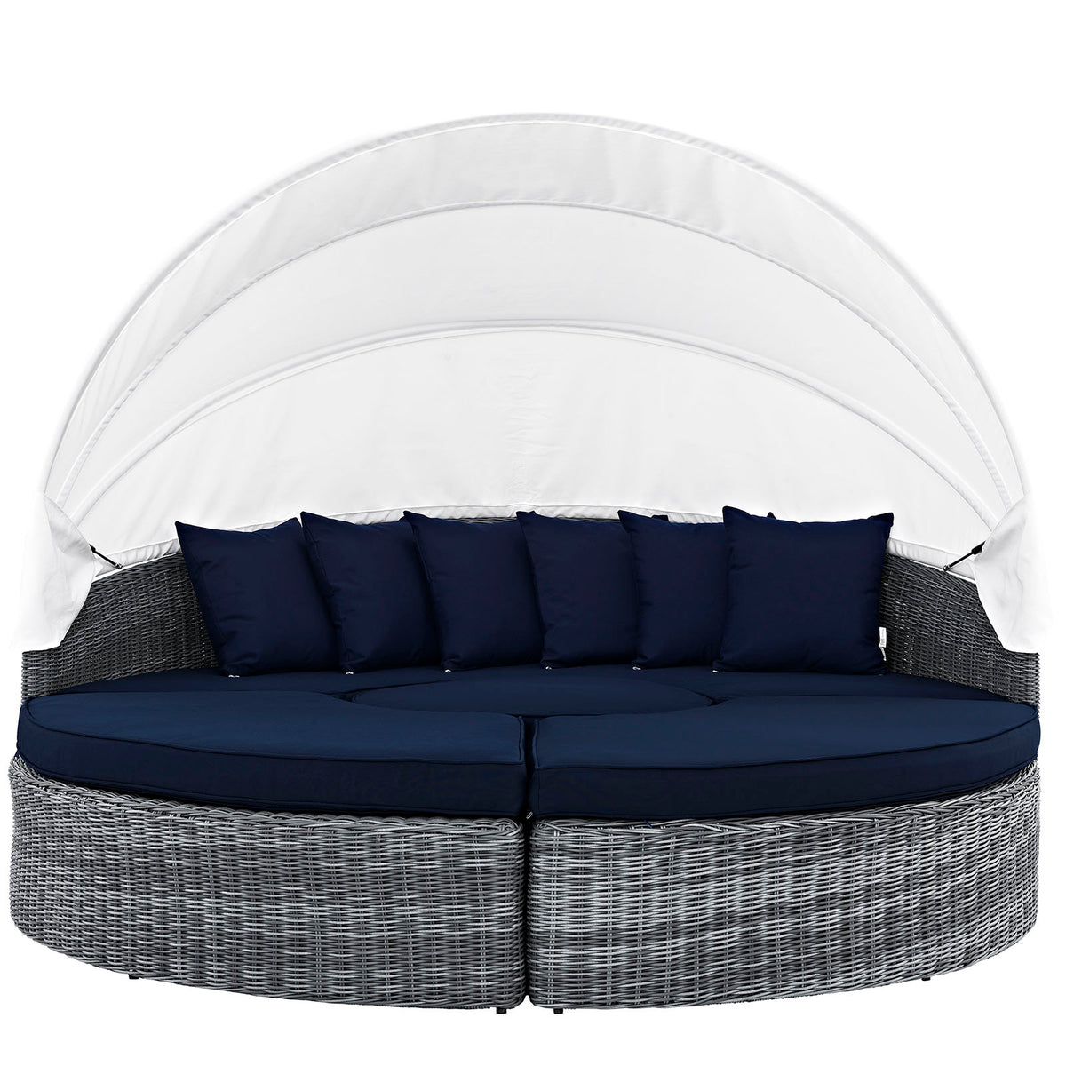 Oversized Canopy Outdoor Patio Sunbrella® Daybed by Modway in Canvas Navy