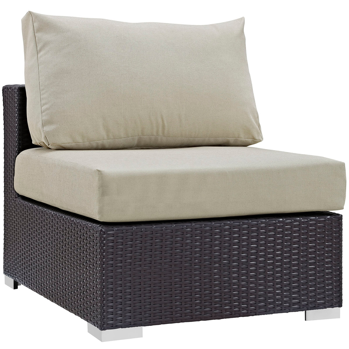 Convene 10 Piece Outdoor Patio Sectional Set by Modway in Espresso Beige