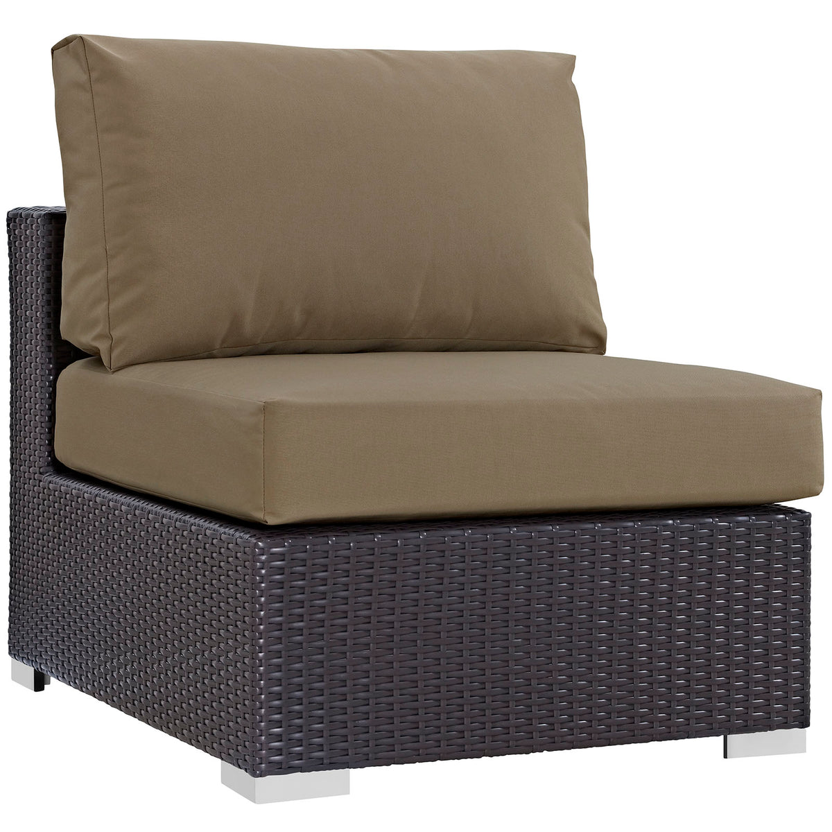 Convene 10 Piece Outdoor Patio Sectional Set by Modway in Espresso Mocha