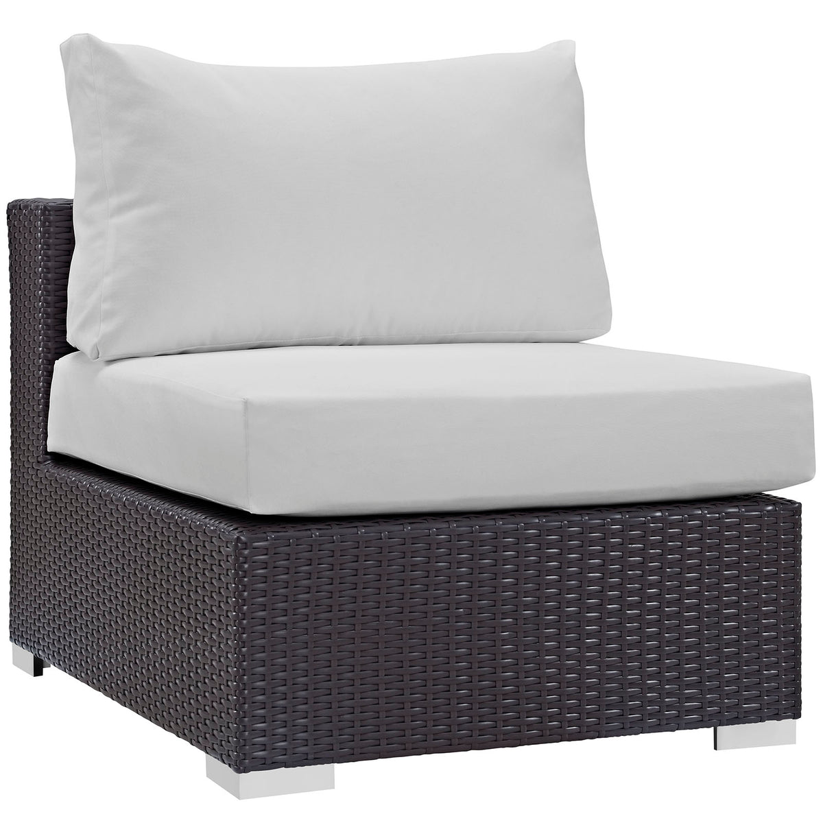 Convene 10 Piece Outdoor Patio Sectional Set by Modway in Espresso White