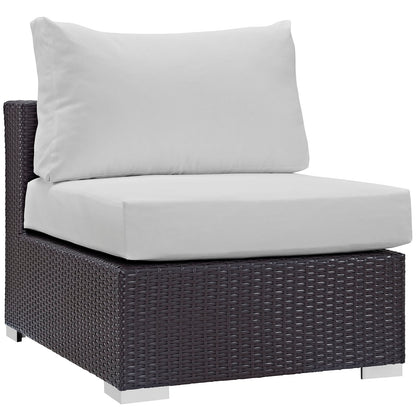 Convene 10 Piece Outdoor Patio Sectional Set by Modway in Espresso White