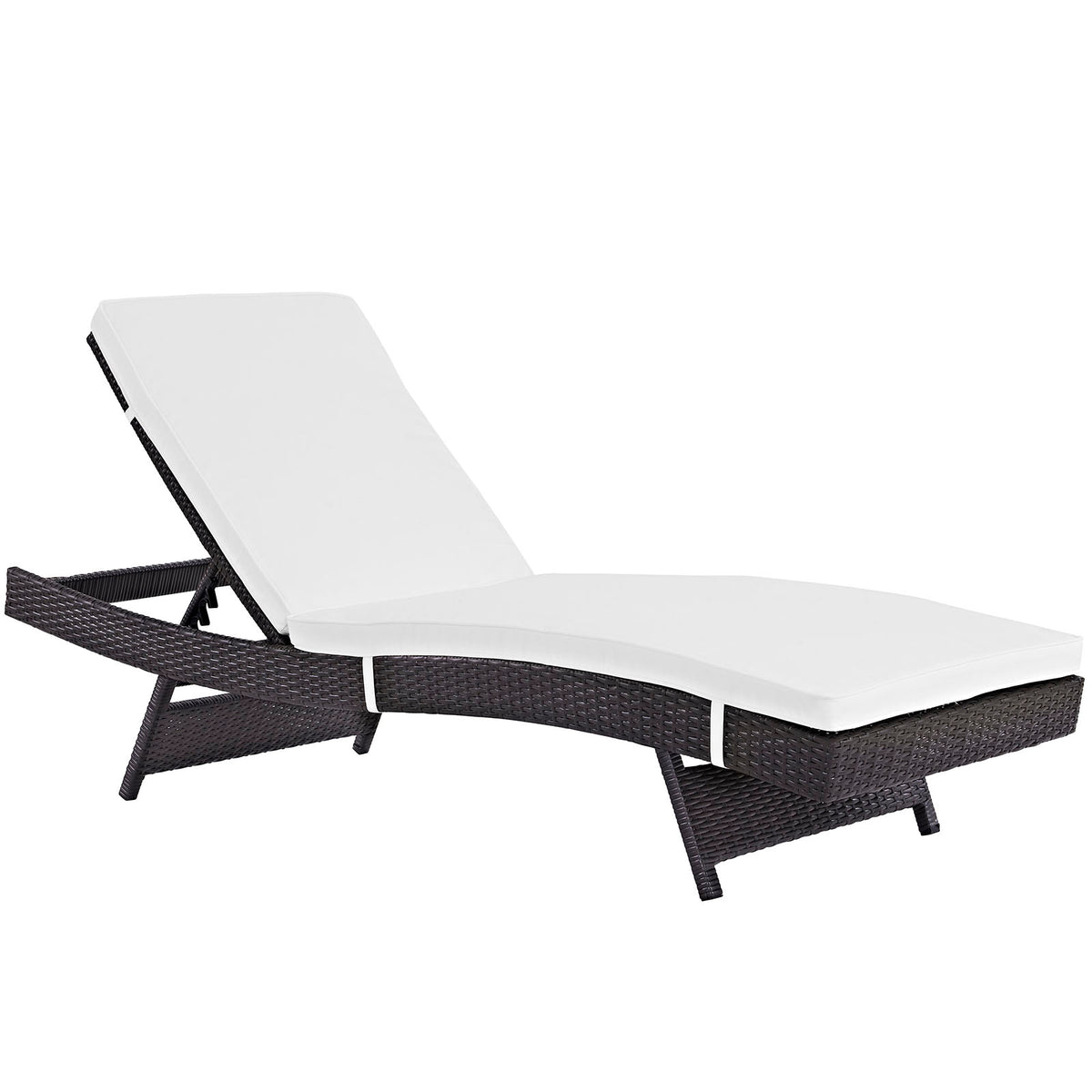 Patio Chaise by in Espresso / White Cushions