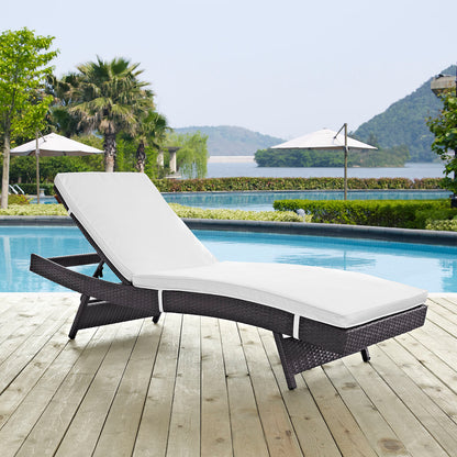 Patio Chaise by in Espresso / White Cushions