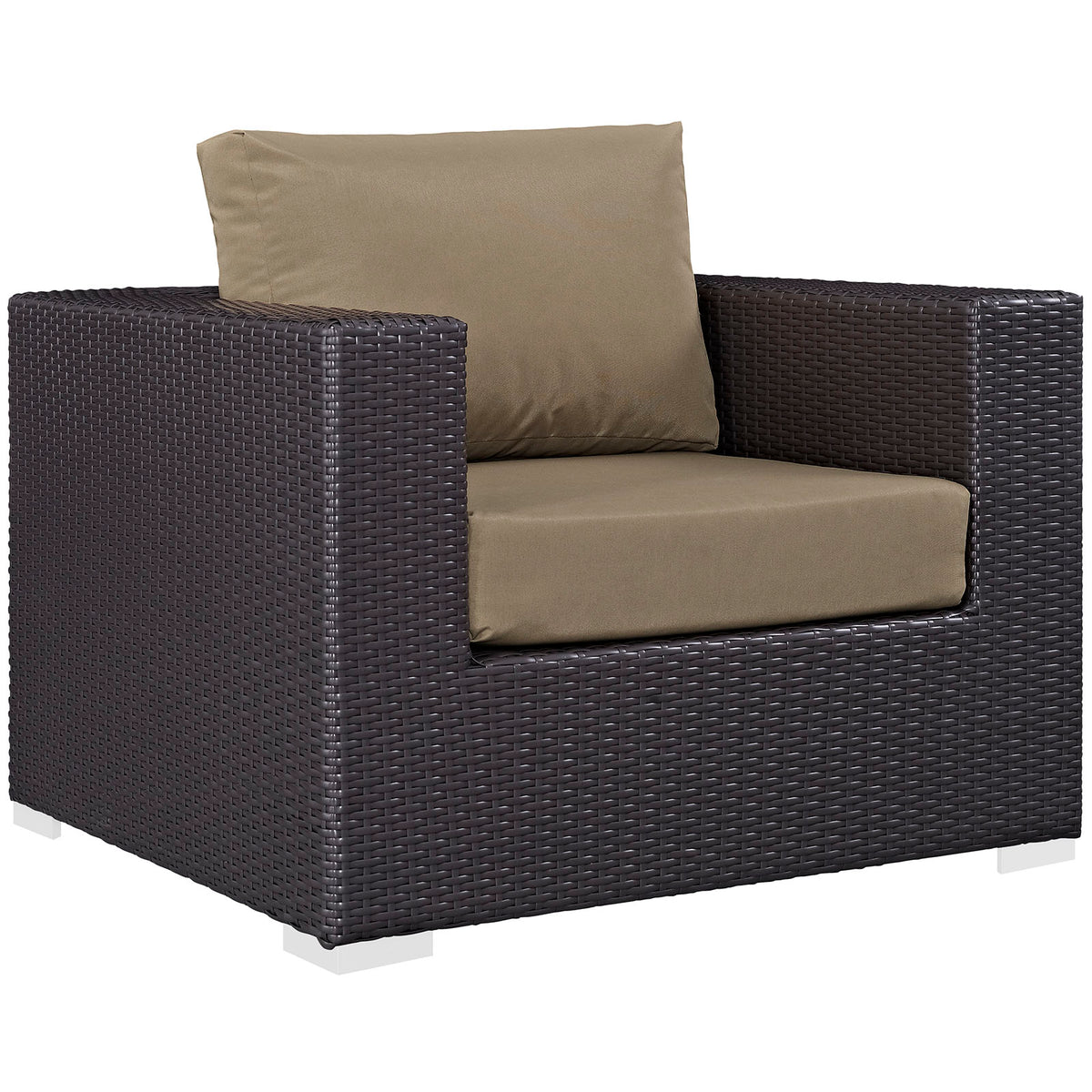 Convene 7 Piece Outdoor Patio Sectional Set by Modway in Espresso Mocha
