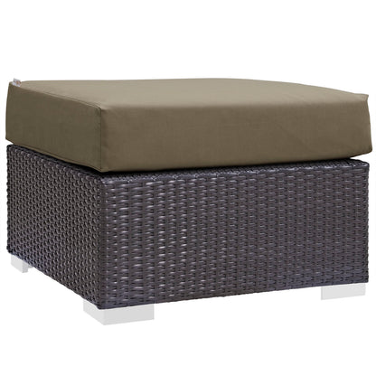 Convene 4 Piece Outdoor Patio Sectional Set by Modway in Espresso Mocha