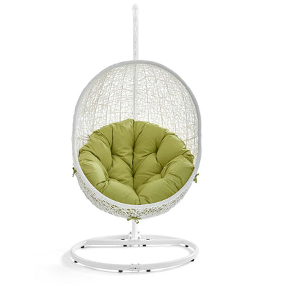 Hide Outdoor Patio Swing Chair With Stand by Modway in White Peridot