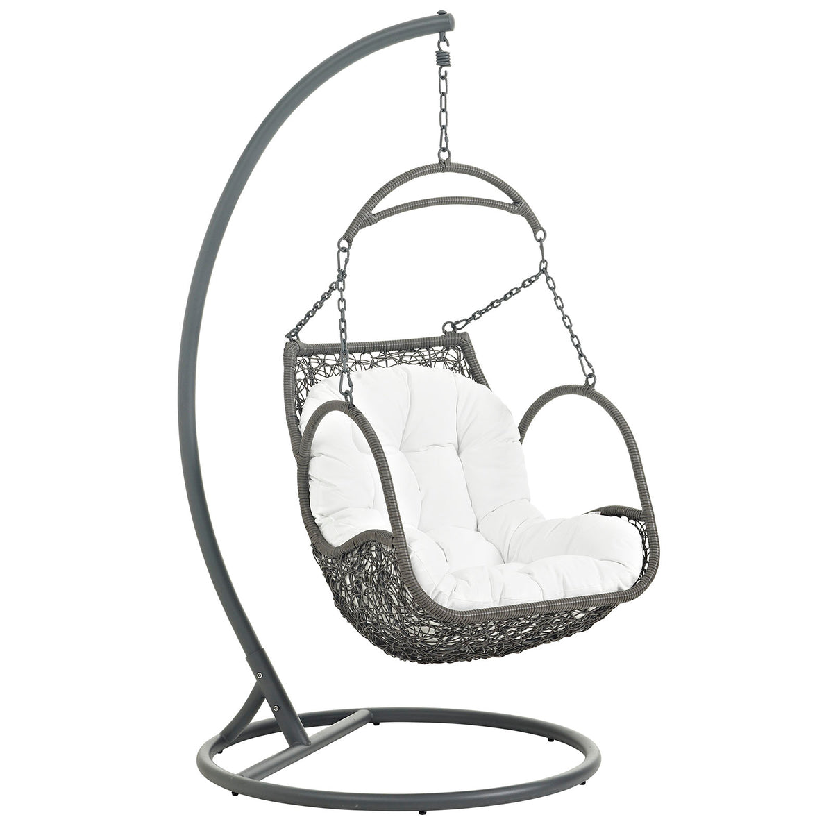 Arbor Outdoor Patio Wood Swing Chair by Modway in White