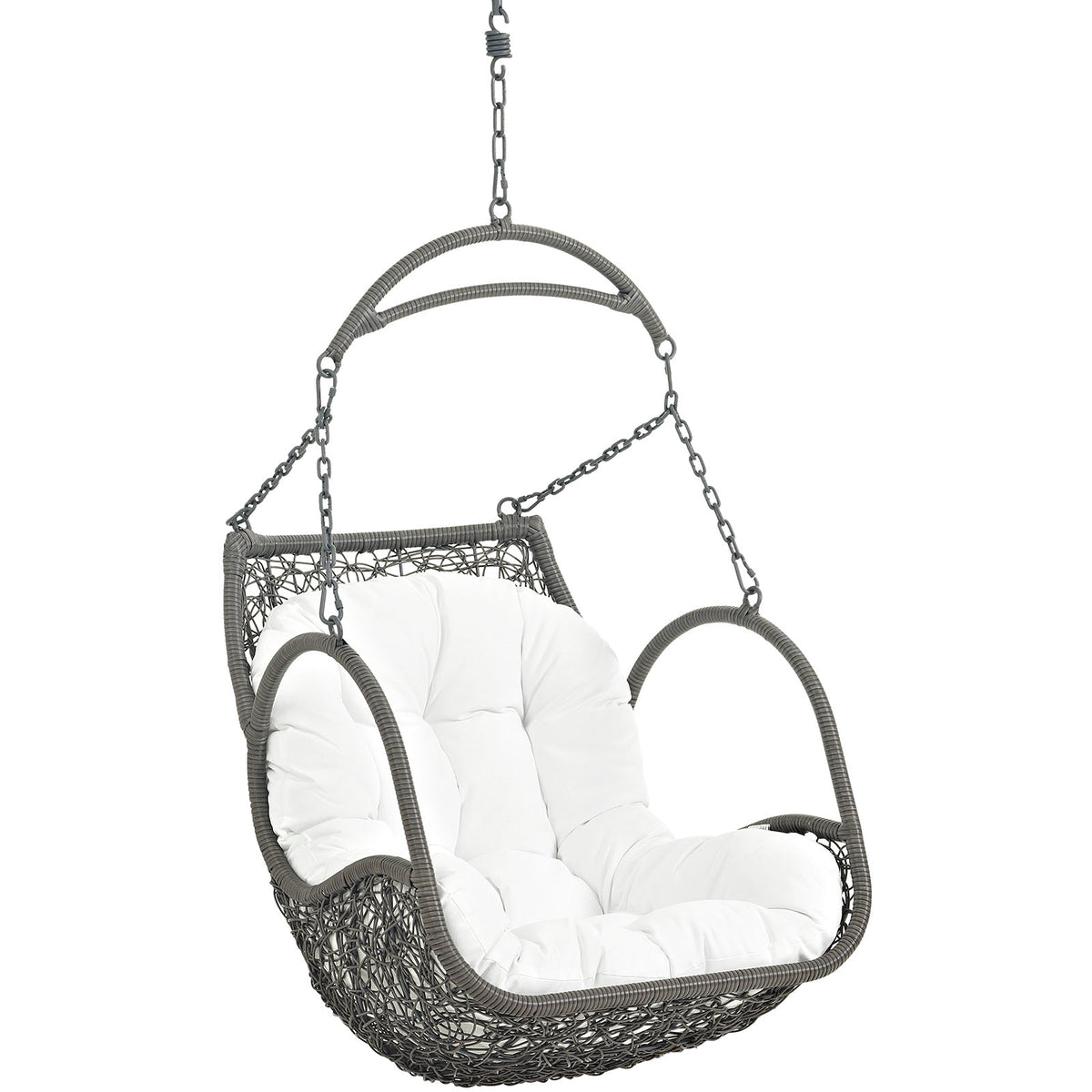 Arbor Outdoor Patio Wood Swing Chair by Modway in White
