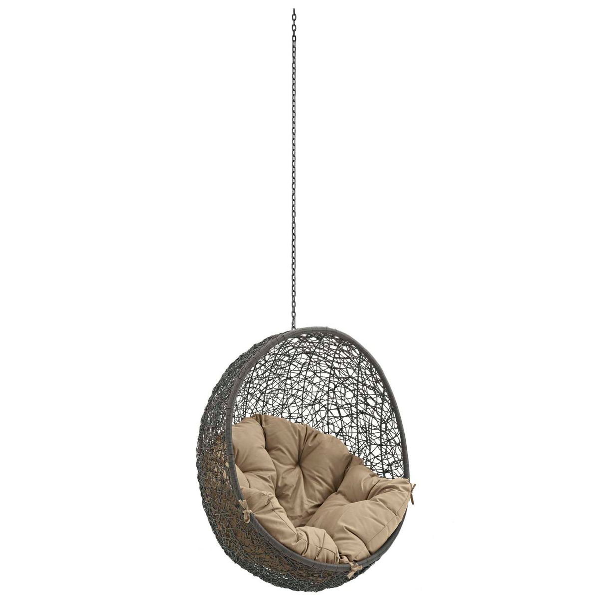 Hide Outdoor Patio Swing Chair Without Stand by Modway in Gray Mocha