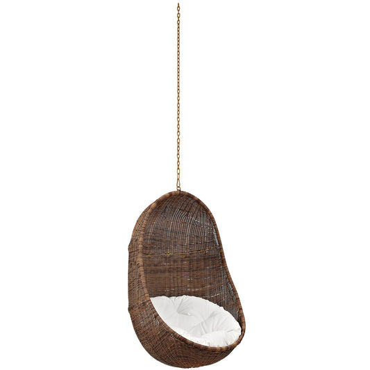 Bean Outdoor Patio Swing Chair Without Stand by Modway in Coffee White